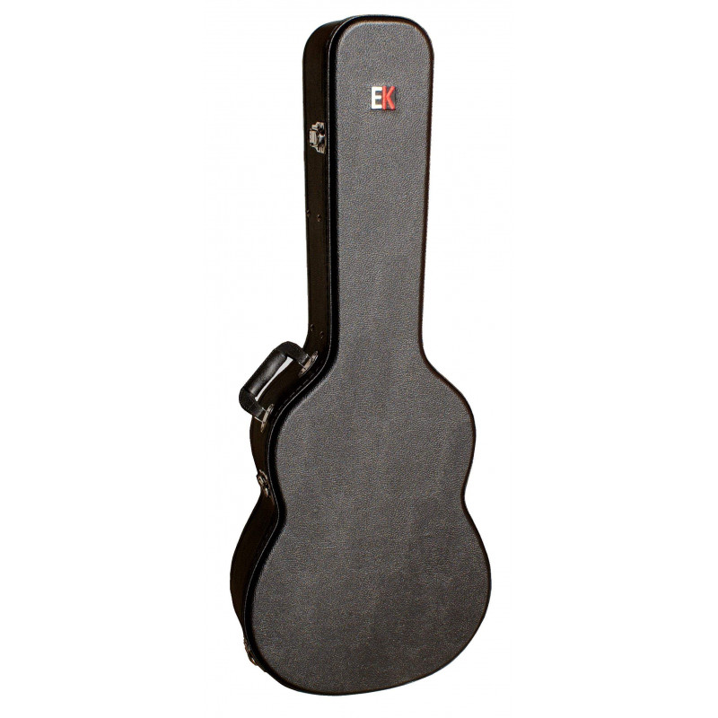 Estuche Guitarra Eléctrica Les Paul Madera EK Bags EMGEKLP forrado en negro, con el interior forrado en gris. Con asa.