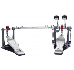 Pedal de bombo Doble Pearl Eliminator Solo P-1032R Rojo, ofrece una acción sin esfuerzo con un rebote acentuado.