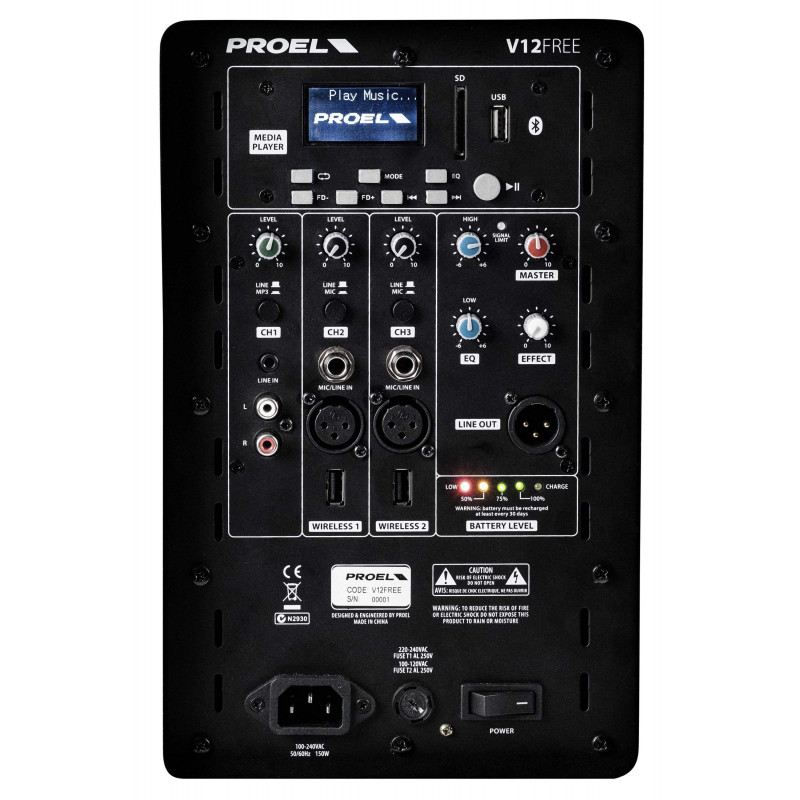 V12FREE Altavoz Portatil con Bateria 