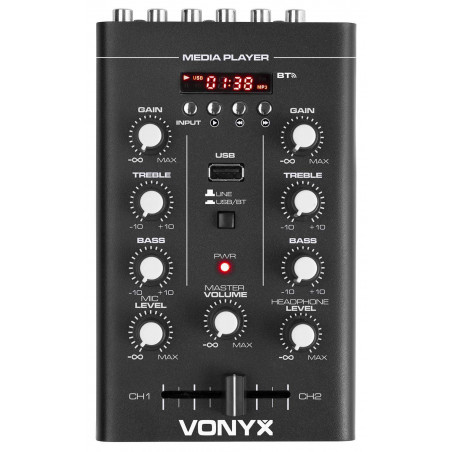 VONYX STM500BT Mezclador 2 canales, BT, MP3, Display,