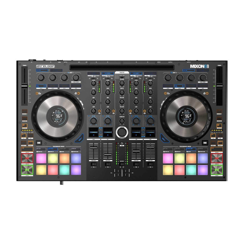 comprar controladora de DJ profesional Reloop Mixon 8 Pro con 4 canales para Serato DJ Pro y Algoriddim djay Pro AI.