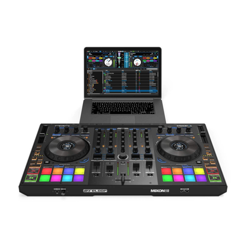 comprar controladora de DJ profesional Reloop Mixon 8 Pro con 4 canales para Serato DJ Pro y Algoriddim djay Pro AI.