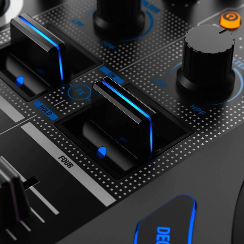 comprar controladora de DJ profesional Reloop Mixon 8 Pro con 4 canales para Serato DJ Pro y Algoriddim djay Pro AI.