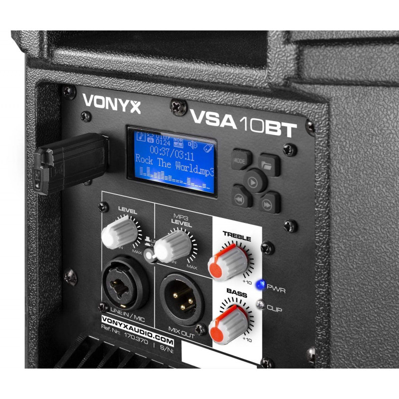 Vonyx VSA10BT Altavoz Activo Bi-amplificado 10" 500W BT/MP3