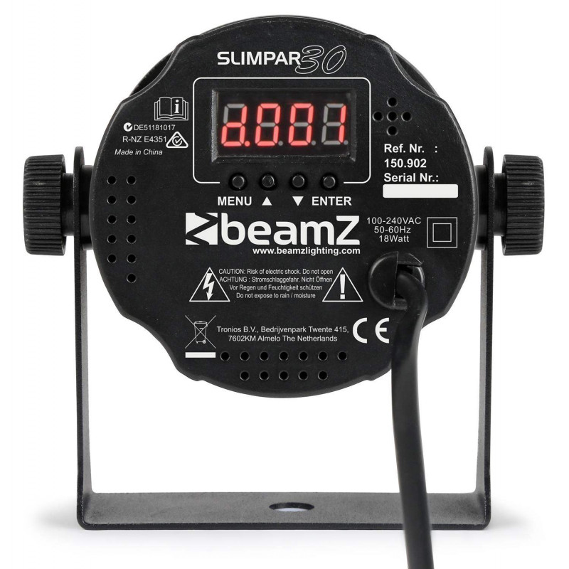 BeamZ SlimPar30 RGB Foco Par Led ,6 LEDs de 3 Watts, Mezcla de color