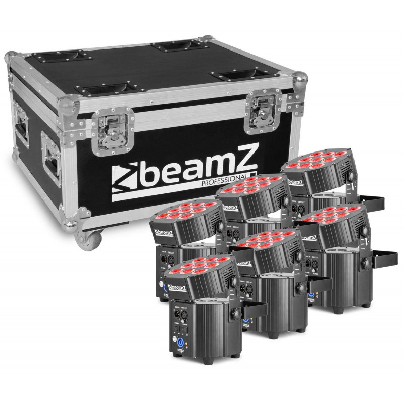 BeamZ BBP60 Set 6 Focos a bateria en Flightcase con cargador