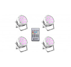 Cameo Root Par 4 WH SET 1  4 x Root Par 4 WH + control Remoto IR