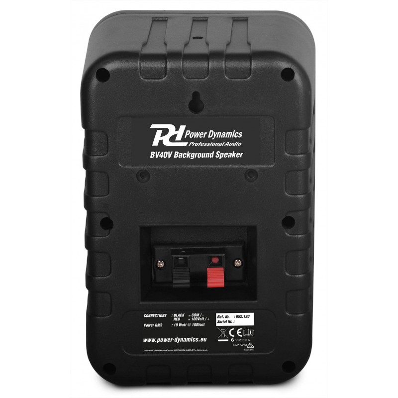 Power Dynamics BV40B Pareja Altavoces Instalación linea 100V 4" Negro