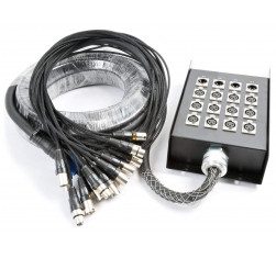 Power Dynamics CX160 Manguera escenario 12 entradas XLR y 4 salidas XLR con cajetin 15 metros