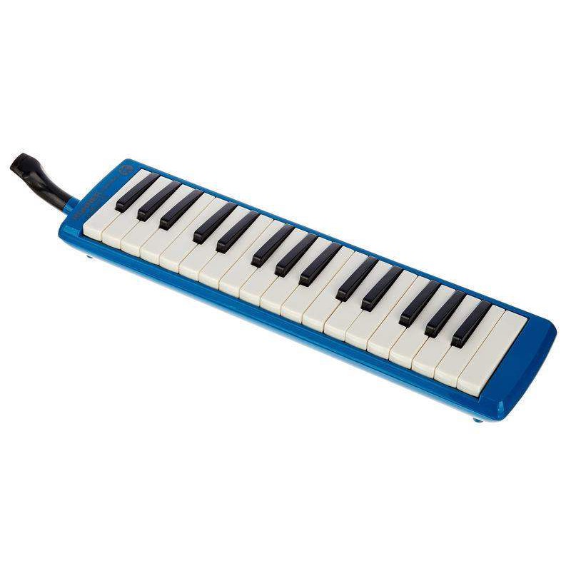 Melodica de Piano Hohner Student 32 Azul de 32 Teclas, con estuche de plástico, tubo y boquilla.