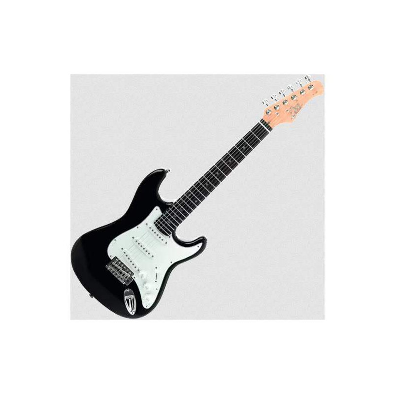 comprar Guitarra Eléctrica Cadete 3/4 EKO S100 BLK Tipo Strato, con cuerpo de Tilo y configuración S-S-S, Acabado Negro.