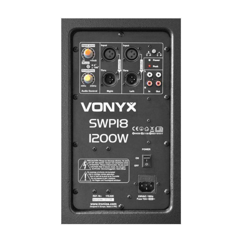 VONYX SWP18 PRO Subwoofer Activo 18 "  800 Watts RMS , Madera.