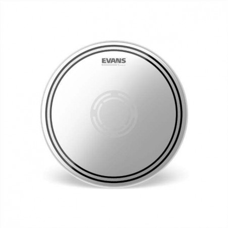 Parche batidor para caja de 14" Evans C2 SST B14ECSRD de 2 capas semi transparentes con muffle EC y refuerzo interno.