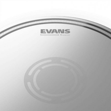 Parche batidor para caja de 14" Evans C2 SST B14ECSRD de 2 capas semi transparentes con muffle EC y refuerzo interno.
