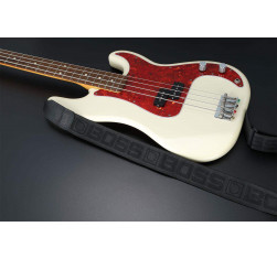 BSM-20-BB Correa Guitarra Negra con Logo Negro 2