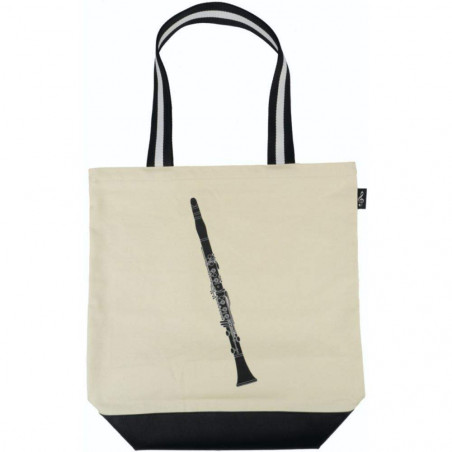 comprar Bolsa city shopper crema Adorno clarinete en negro Impresión en ambas caras 42x40x13,5 cms comprar Bolsa city shopper crema Adorno clarinete en negro Impresión en ambas caras 42x40x13,5 cms