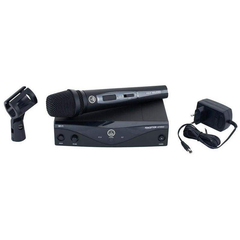 AKG PW-45 Vocal Set Micrófono inalámbrico de Mano Banda M ,6 frecuencias conmutables en rango M 826-831 MHz