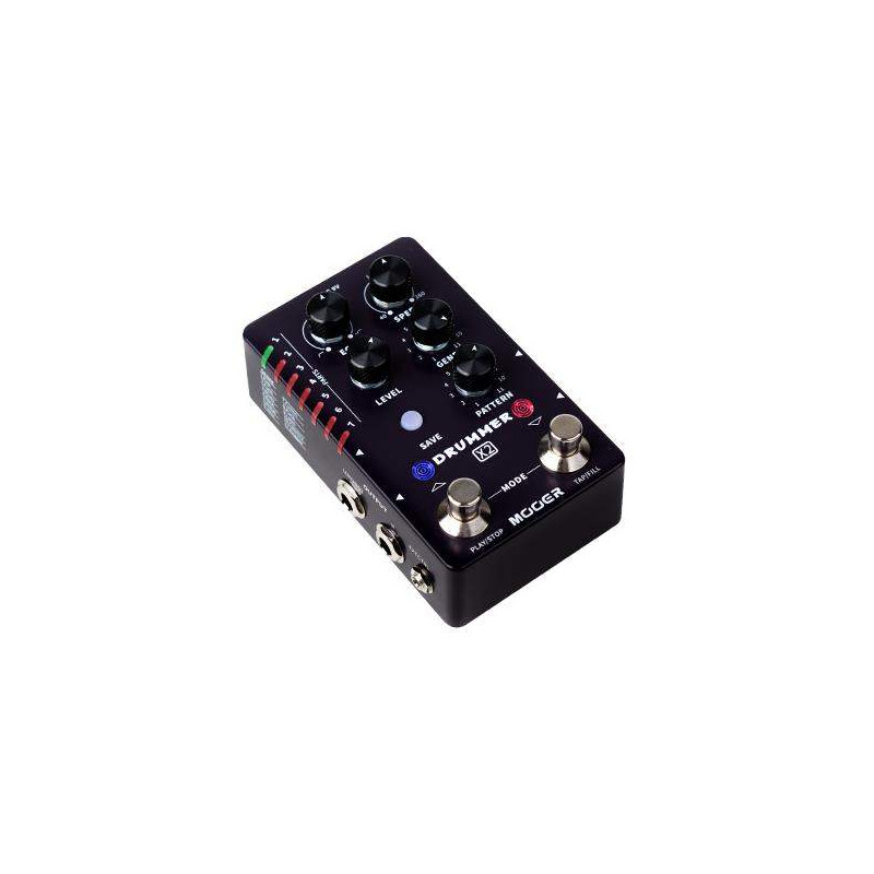 comprar Pedal Caja de Ritmos MOOER Drummer X2 pensado para guitarristas que necesitan ritmos de bateria en directo.