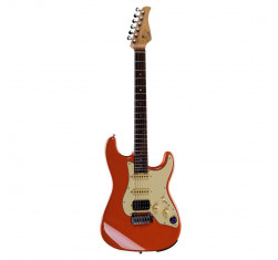 comprar Guitarra eléctrica tipo strato con  multiefectos y Bluetooth MOOER Effects P800 FIESTA RED.