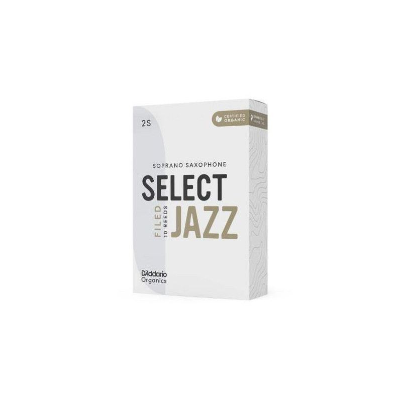 comprar Caja 10 Cañas D'Addario Saxo Soprano Organic Select Jazz Limadas 2 Blanda.