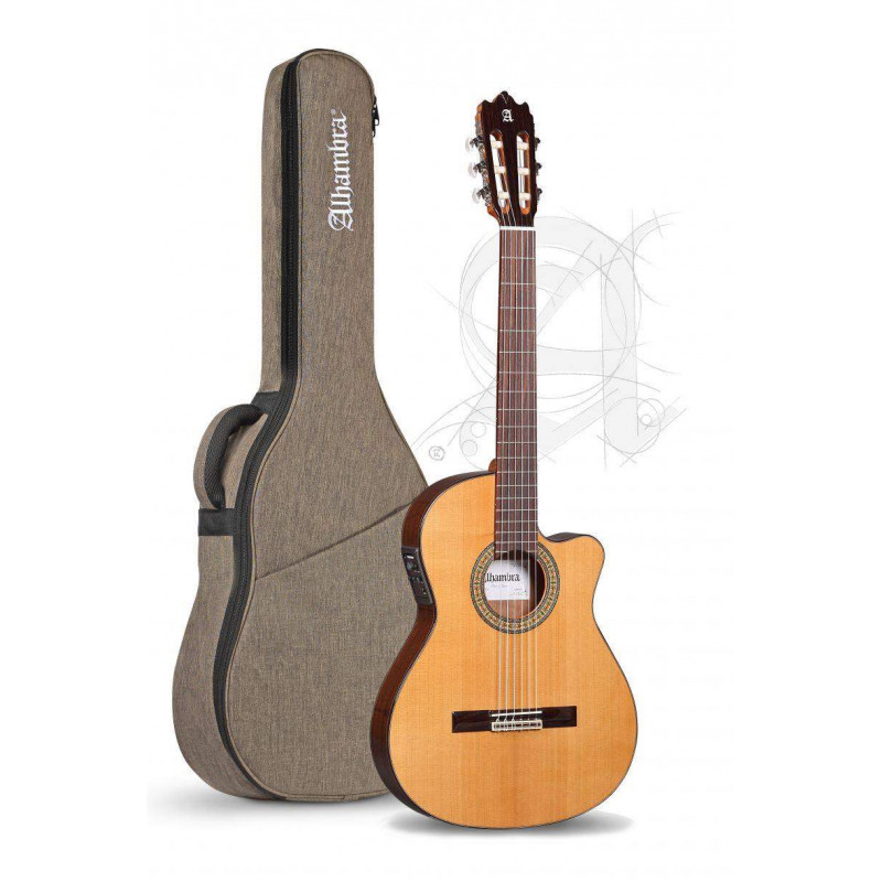 Guitarra Clásica de caja estrecha Electrificada Cut-Away Alhambra 3C-CT-E1 con electrificación Fishman Clásica M.