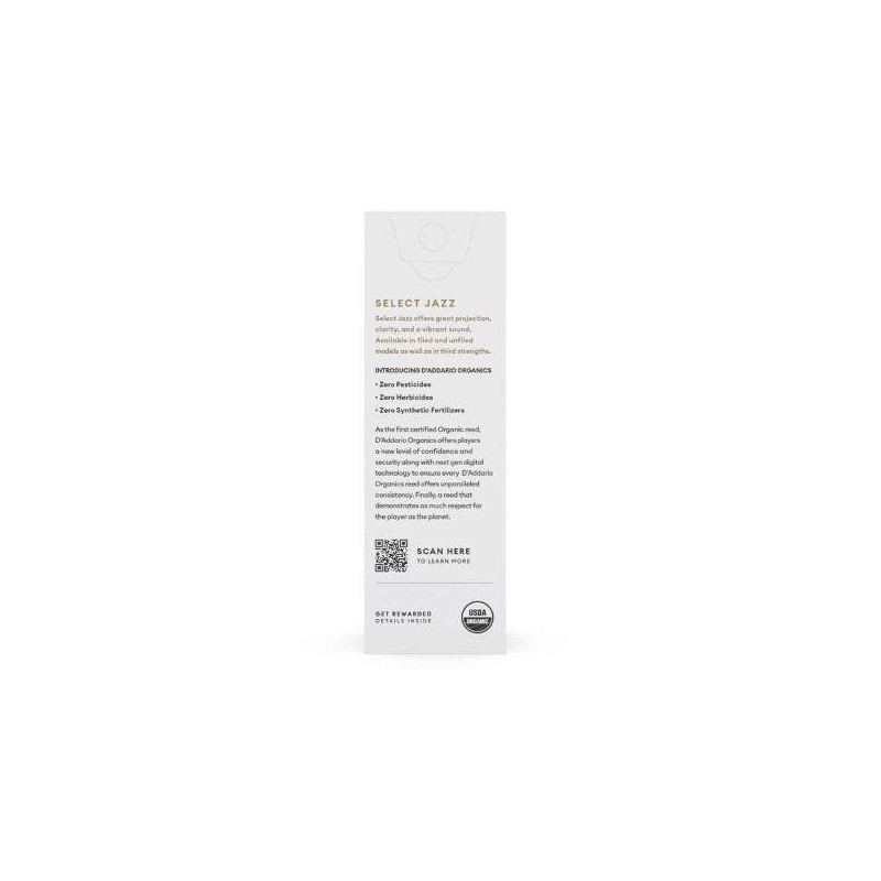Caja de 5 cañas para Saxo Barítono Organic Select Jazz Limadas 4 dura.