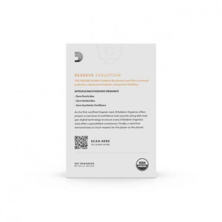 Caja de 10 cañas para Clarinete Sib d'Addario Organic Reserve Evolution dureza 4.0 ODCE1040. Caja de 10 cañas para Clarinete Sib d'Addario Organic Reserve Evolution dureza 4.0 ODCE1040.