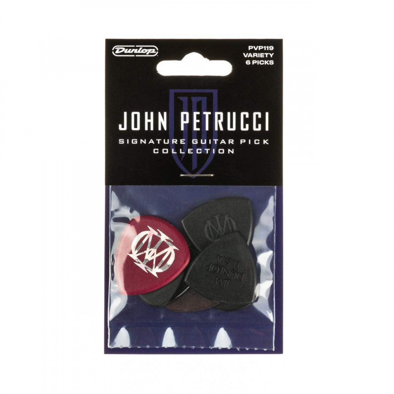 comprar Bolsa 6 Púas DUNLOP PVP-119 Variety John Petrucci Signature, contiene 6 púas variadas John Petrucci Signature.