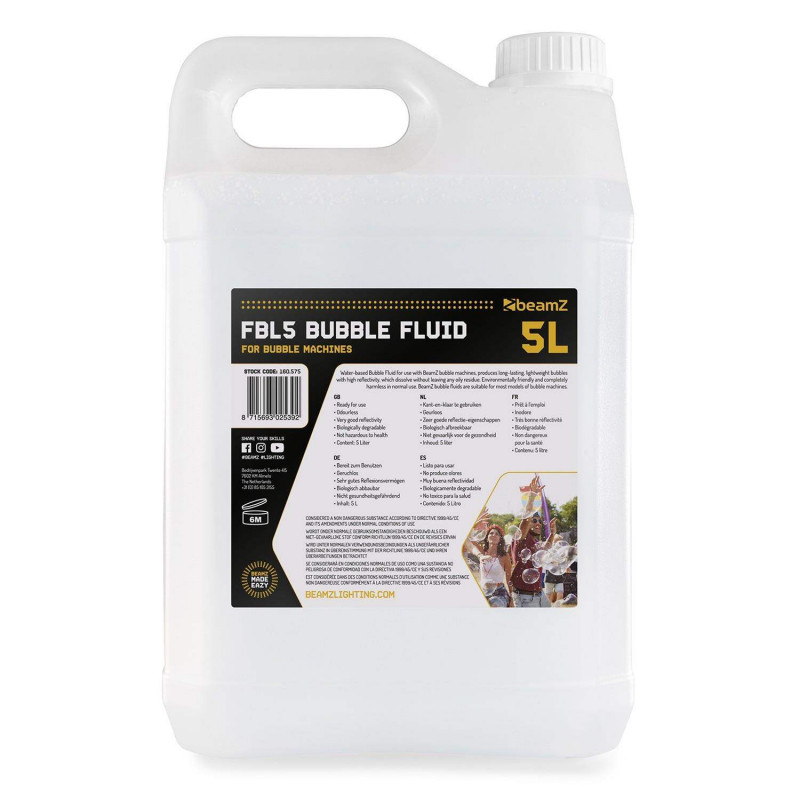 Beamz FBL5 Líquido de Burbujas Garrafa 5L