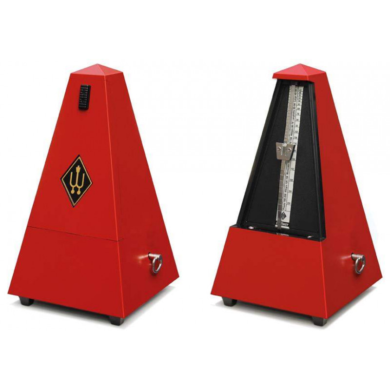 comprar Metrónomo Wittner 845201 Tipo Pirámide, de la serie Designer, en plástico color Rojo Oscuro, sin campana.