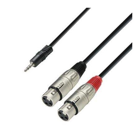 Cable Audio Adam Hall K3YWFF0300 Minijack macho estereo a 2x XLR Hembra 3 metros de longitud.