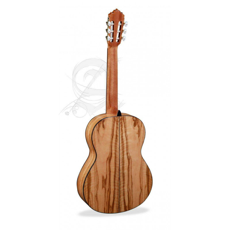 comprar Guitarra Clásica Alhambra 6 OLIVO de la serie Conservatorio con tapa de cedro macizo y aros y fondo de Olivo.