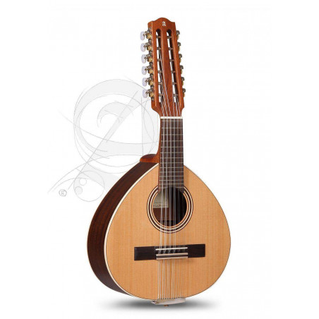 Bandurria Alhambra B-2 C OP, un instrumento tradicional con tapa de Cedro macizo y aros y fondo de Sapelli.