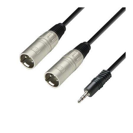 Cable Audio Adam Hall K3YWMM0600 Minijack macho estereo a 2x XLR Macho con 6 metros de longitud.