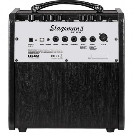 NUX AC-60 Stageman II Amplificador Guitarra Acústica 2 canales, guitarra,y micro con bluetooth, looper y caja de ritmos.