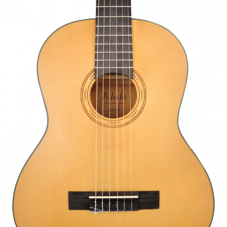 Guitarra clásica 3/4 con tapa de abeto macizo y roseta grabada