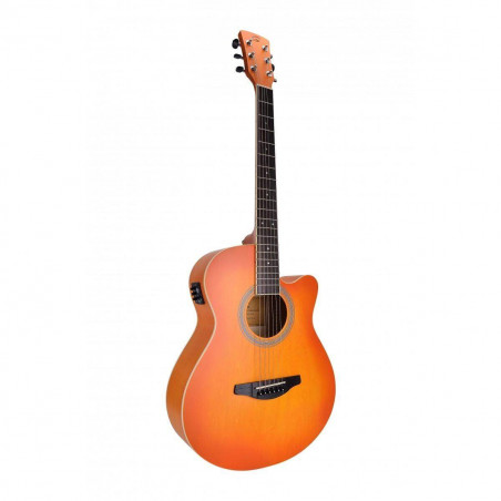 Guitarra acústica con cutaway y preamplificador