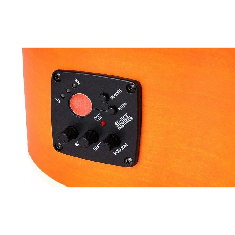 Guitarra acústica con cutaway y preamplificador