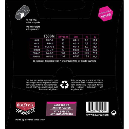 Savarez FOCUS F50BM Juego Cuerdas Guitarra Eléctrica 011-052