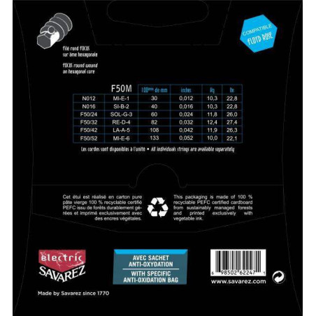 Savarez FOCUS F50M Juego Cuerdas Guitarra Eléctrica 012-052