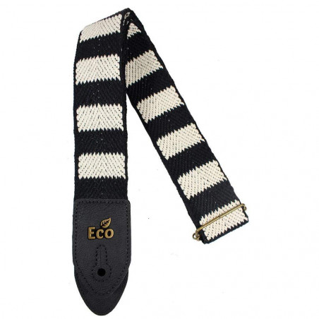 ECOSTR01 CORREA GUITARRA/BAJO Rayas Negra