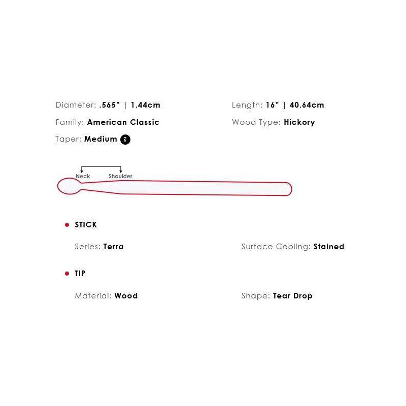 Vic Firth 5AT TERRA Baquetas American Classic Terra 5A