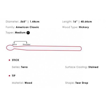 Vic Firth 5AT TERRA Baquetas American Classic Terra 5A