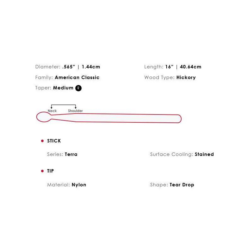 Vic Firth 5ATN TERRA Baquetas American Classic Terra Nylon 5AN