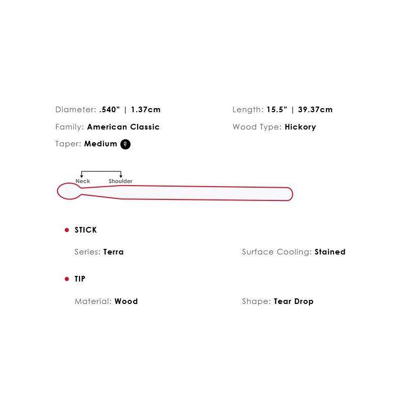 Vic Firth 7AT TERRA Baquetas American Classic Terra 7A