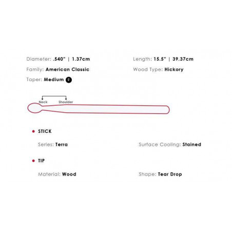 Vic Firth 7AT TERRA Baquetas American Classic Terra 7A