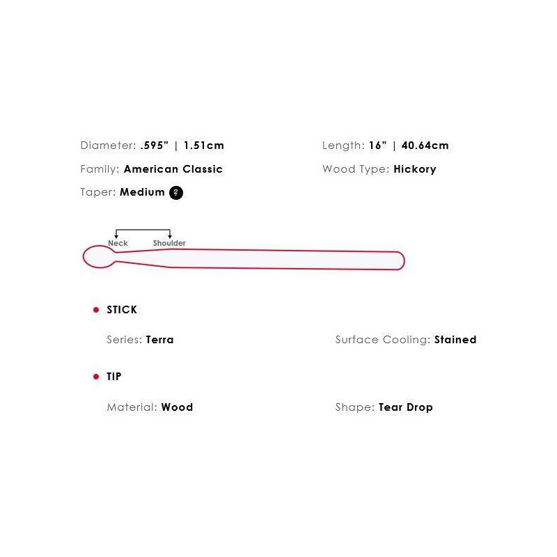 Vic Firth 5BT TERRA Baquetas American Classic Terra 5B