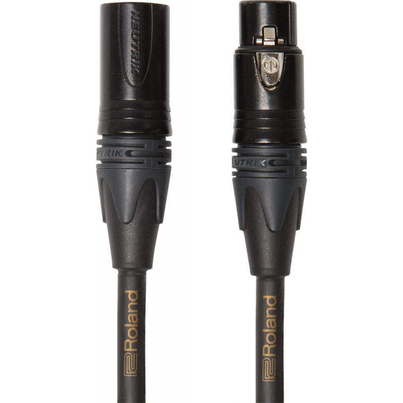 Cable de micrófono para estudio con cuatro conductores Roland RMC-GQ25 Serie Gold de 7.5 metros de longitud.