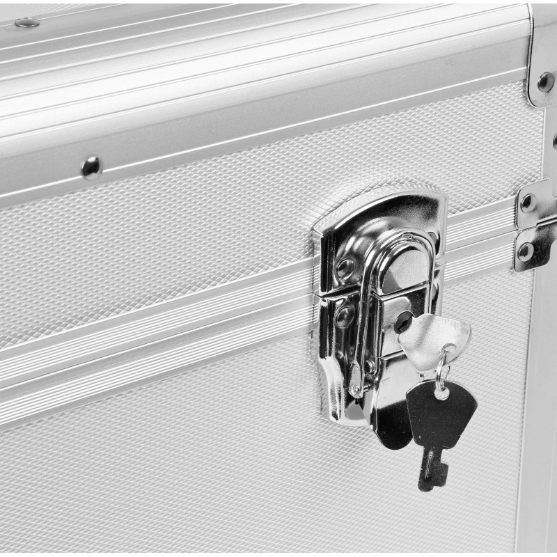 Comprar maleta para vinilos Power Dynamics RC80 plateada con capacidad para 60 vinilos.