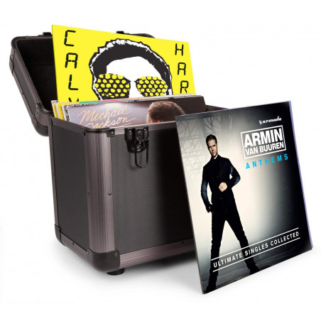 Comprar maleta para vinilos Power Dynamics RC80 color titanio con capacidad para 60 vinilos.